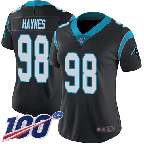 Carolina Panthers Limited Black Women Marquis Haynes Home Jersey NFL Football 98 100th Season Vapor Untouchable